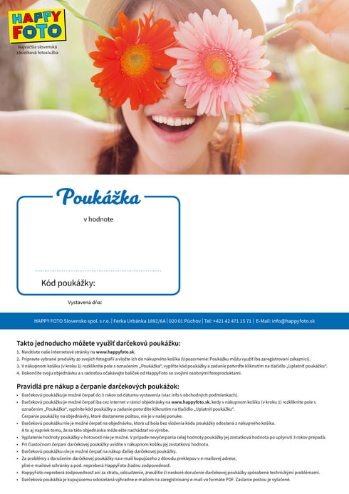 Darčeková poukážka leto