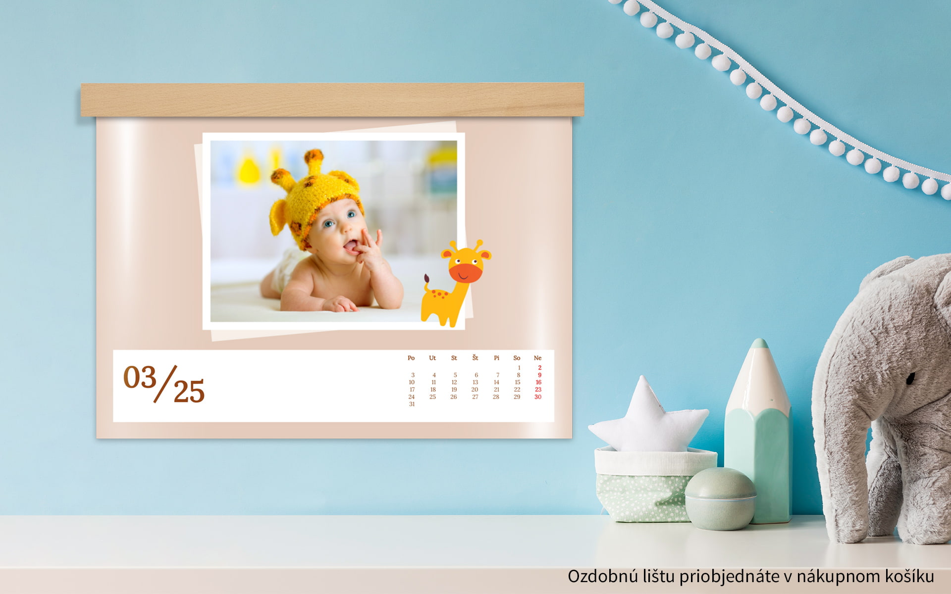 Nástenný fotokalendár A4 na šírku zušľachtený lakovaním od HappyFoto
