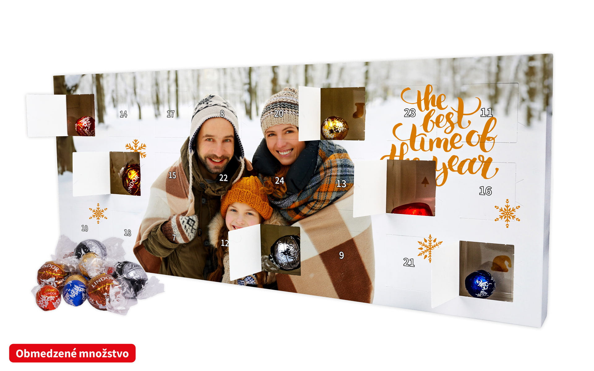 Exkluzívny čokoládový adventný fotokalendár Lindt od HappyFoto Exkluzívny čokoládový adventný fotokalendár Lindt od HappyFoto