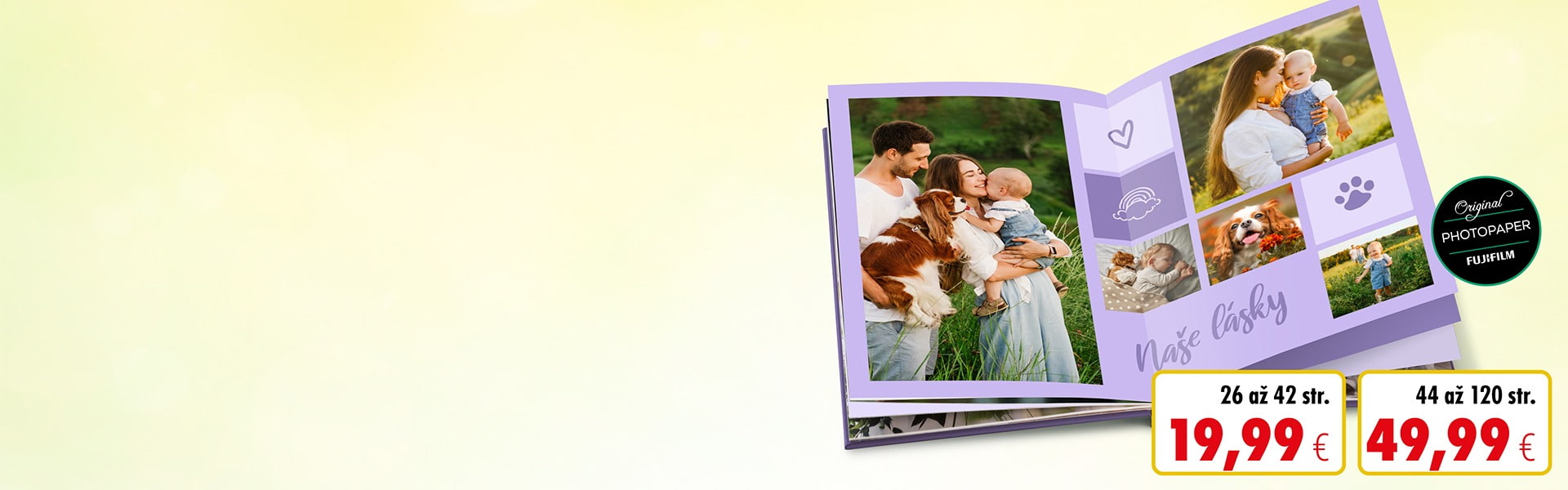Senzačná cena deLUXE Fotokniha pevná, cca A4 na  výšku