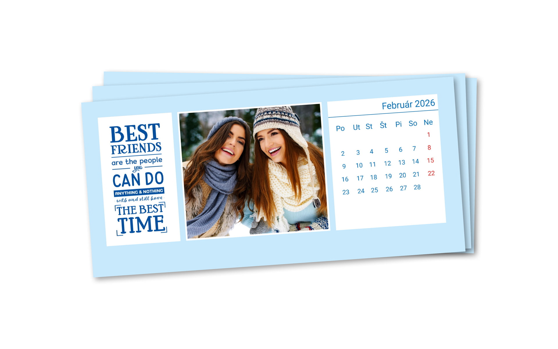 Stolový kalendár podlhovastý, nové listy od HappyFoto Stolový kalendár podlhovastý, nové listy od HappyFoto